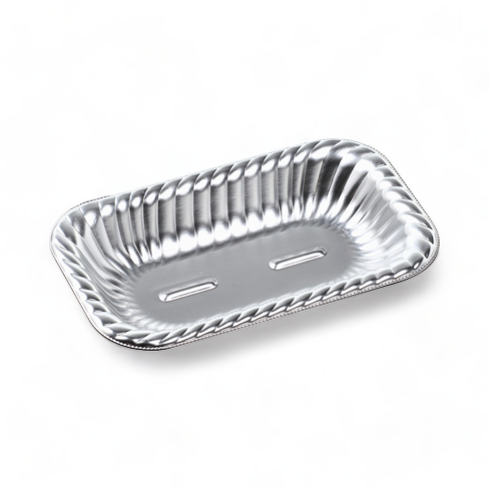 ティアラ角皿A12-30 本体 銀 (196×120×30mm)