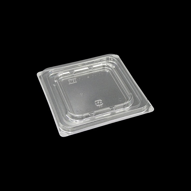 テイクアウト容器 T-DLV角12-12内外嵌合K蓋 穴有 118×118×8mm 50枚
