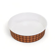 RK-150-485BC チェック茶 本体 蓋別売（φ150×40mm）