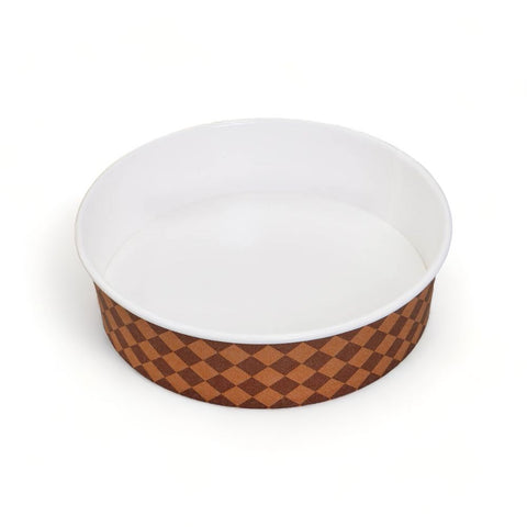 RK-150-485BC チェック茶 本体 蓋別売（φ150×40mm）