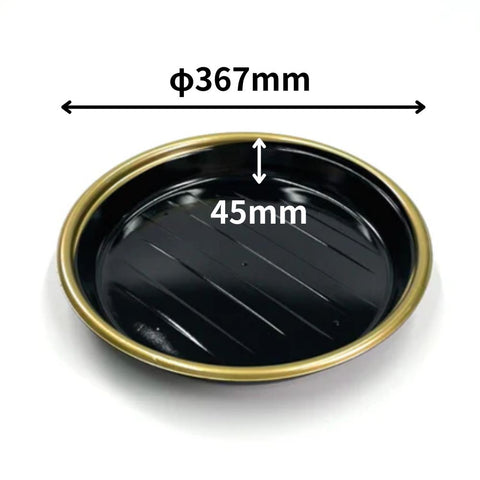 にぎり約40～50貫用　新5人桶  金フチ黒 本体 φ367×45ｍｍ（蓋別売）