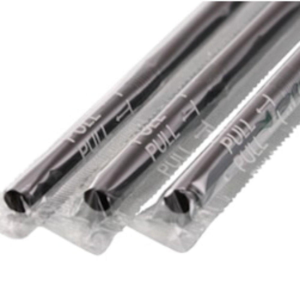 ＦＭフレックスストロー黒　フィルム包装　500本入