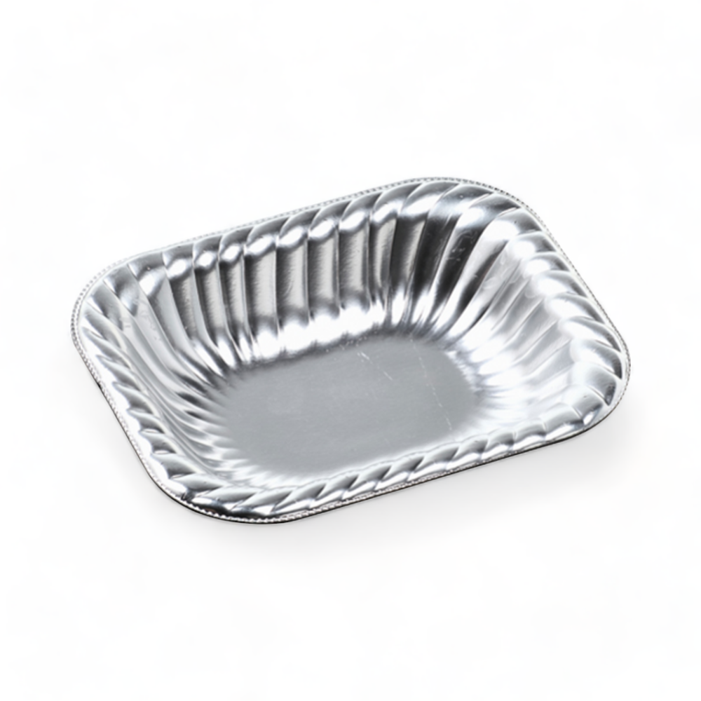 ティアラ角皿V12-30 本体 銀 (148×120×30mm)