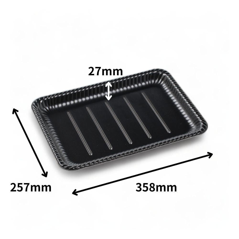 ティアラ角皿36-26 本体 エコ黒 (358×257×27mm)