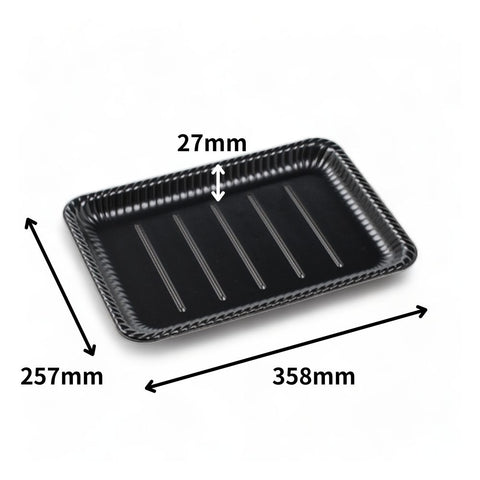 ティアラ角皿36-26 本体 エコ黒 (358×257×27mm)