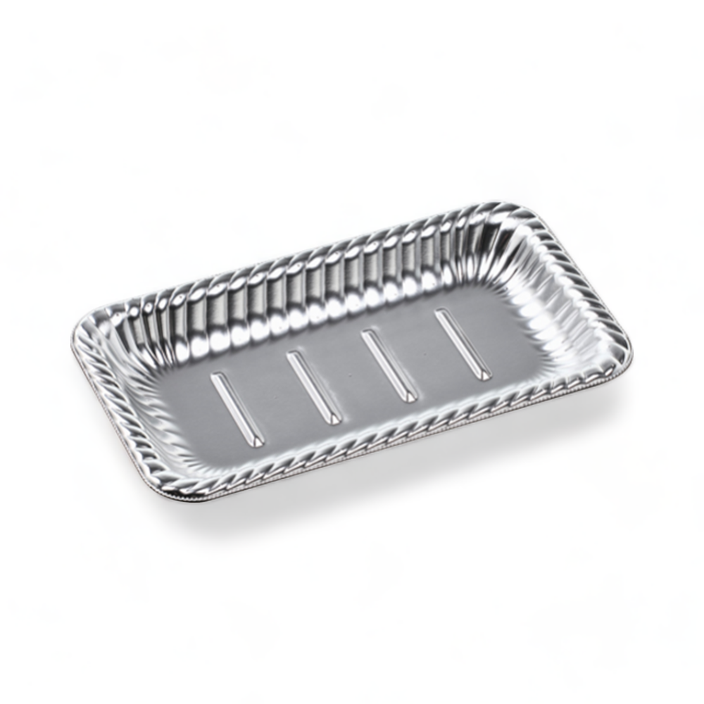 ティアラ角皿25-14 本体 銀 (246×140×27mm)