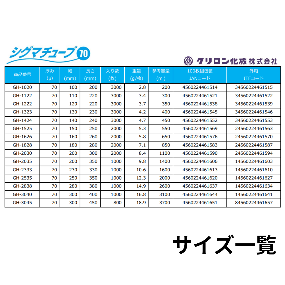 真空袋 シグマチューブGH-1020 / 100×200mm