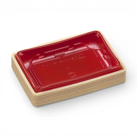 エフピコ 寿司容器 WUS-M1中ハーフ 柾目赤