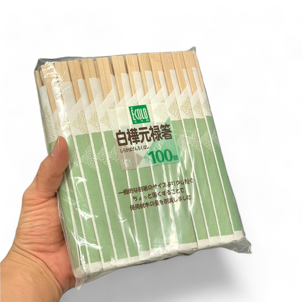 白樺元禄箸 100膳　袋入