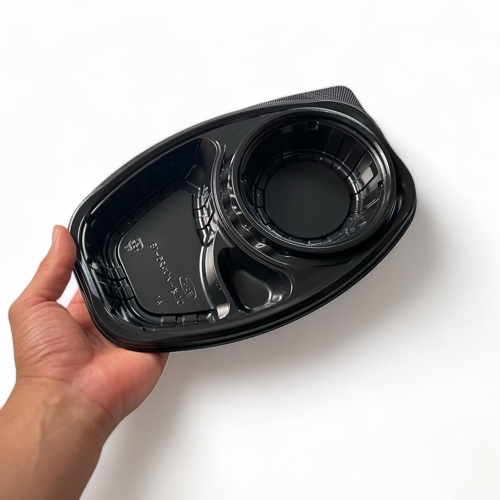 DLオーバル26-18 黒 蓋別売 (260×175×40mm)