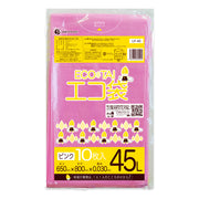 サンキョウプラテック ゴミ袋 LP-40 ﾋﾟﾝｸ 45L  （650×800×0.03mm）1袋10枚×60冊