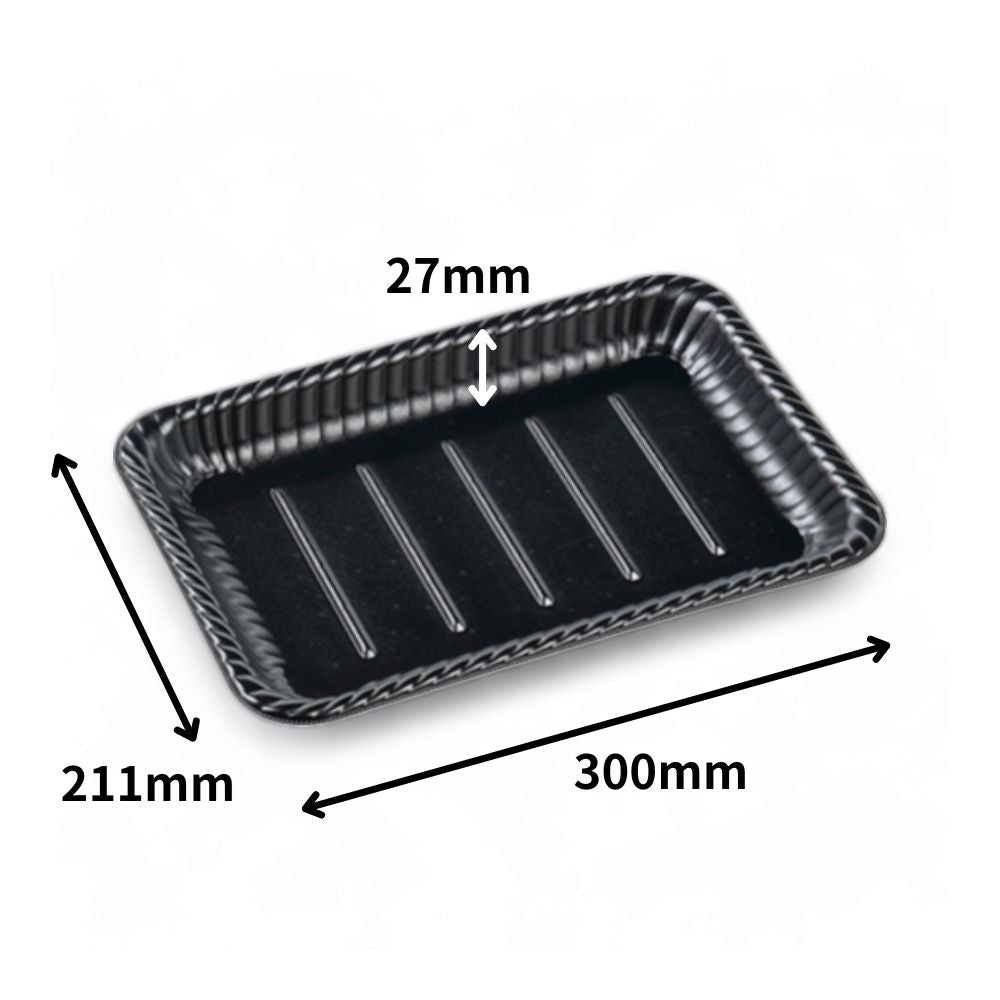 MFPティアラ角皿30-21本体 D黒W (300×211×27mm)