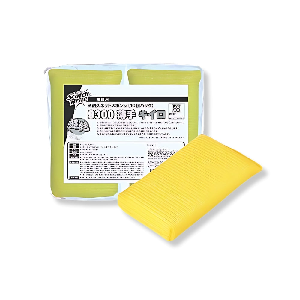 スコッチブライト高耐久ネットスポンジ No.9300薄手　黄 10個入