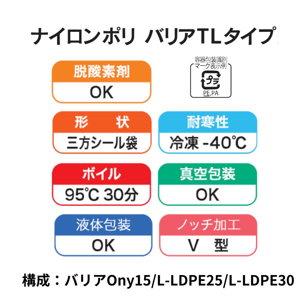 福助工業 真空袋 ナイロンポリ バリアTL