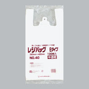 レジ袋 レジバッグ 関西 Eタイプ 半透明 No.40E（0.016×390(255)×480mm）福助工業