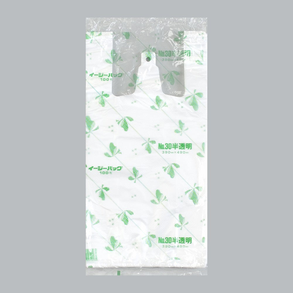 レジ袋 イージーバッグ 関東 半透明タイプ No.30（0.015×390(255)×490mm）福助工業