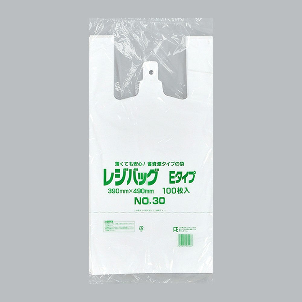 レジ袋 レジバッグ 関東 Eタイプ No.30E（0.015×390(255)×490mm）福助工業