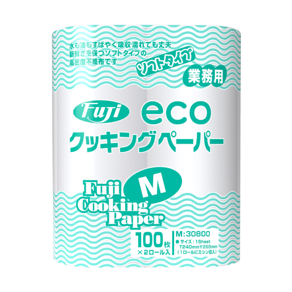クッキングペーパー フジエコ Mサイズ 240×265mm 100枚×2ロール