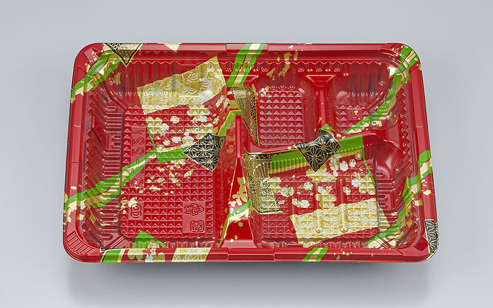 弁当容器 CZ-221 彩帯赤本体（N）