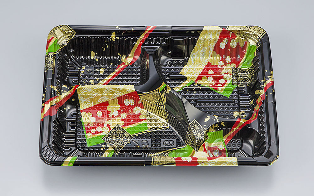 弁当容器 CZ-221-1 彩帯黒本体（N）