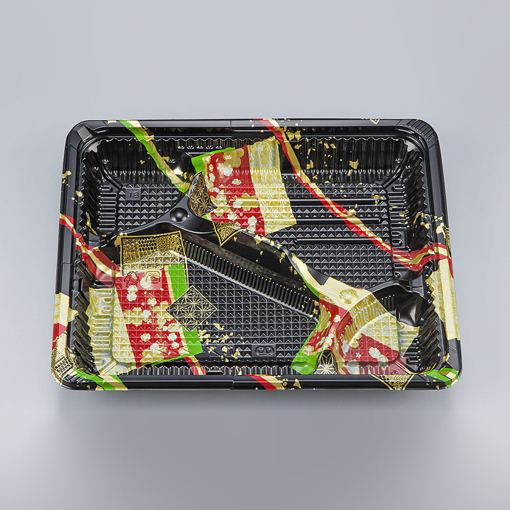 弁当容器 CZ-222 彩帯黒本体（N）