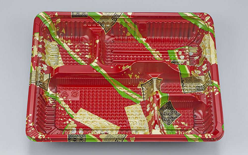 弁当容器 CZ-222-1 彩帯赤本体（N）