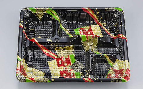 弁当容器 CZ-222-1 彩帯黒本体（N）