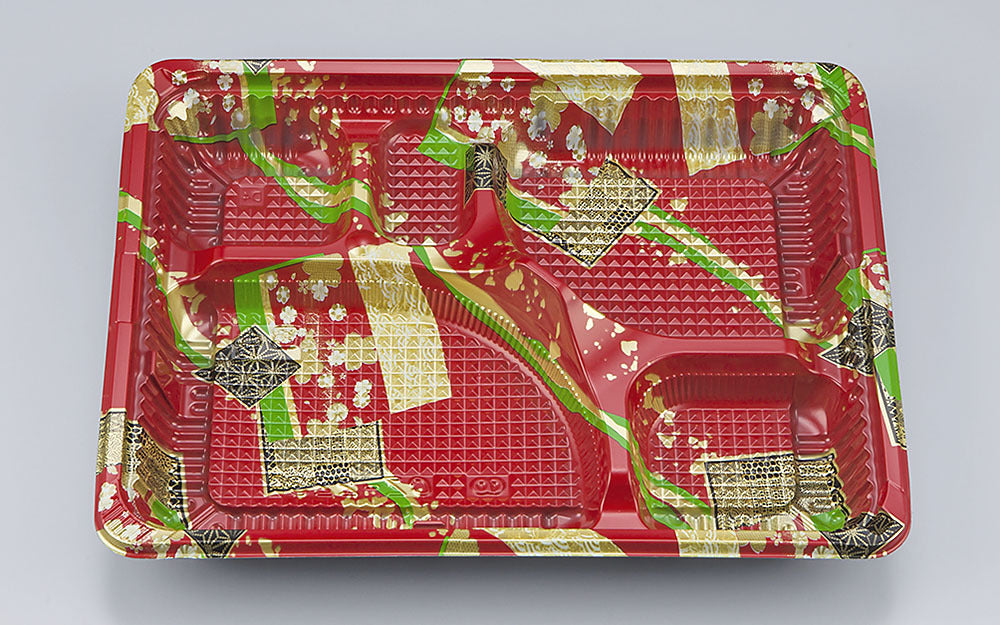 弁当容器 CZ-223 彩帯赤本体（N）