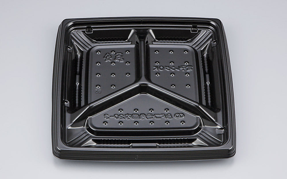 惣菜容器 BFコモ角皿内20-3 黒本体（N）