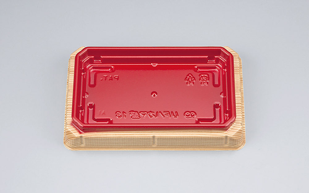 寿司容器 UFハカマ盛13 杉板赤本体（N）