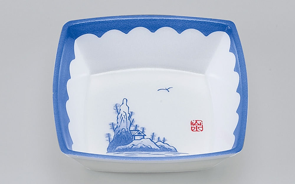 刺身容器 VP-43 山水（外白）