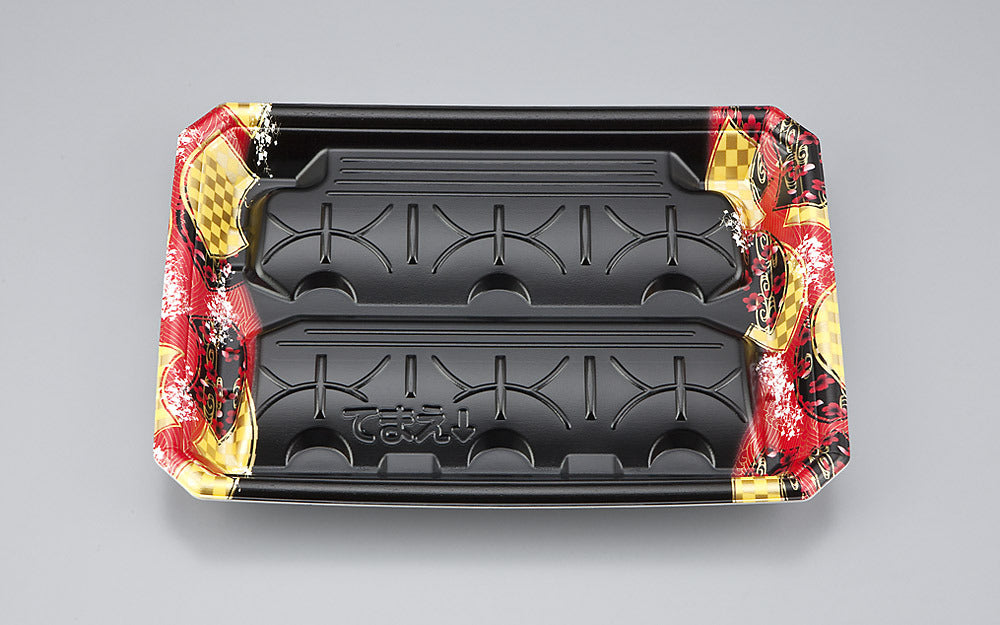 精肉容器 SFプレート63 舞扇赤本体