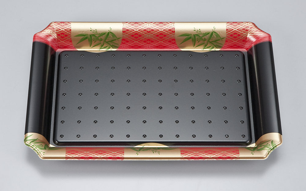 刺身容器 SF盛皿64 笹山赤本体