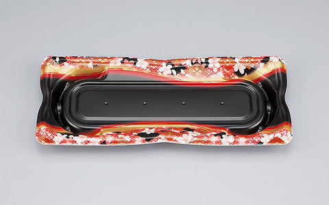 寿司容器 SF華皿15 花かざり赤本体