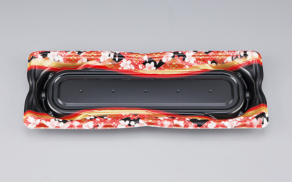 寿司容器 SF華皿16 花かざり赤本体