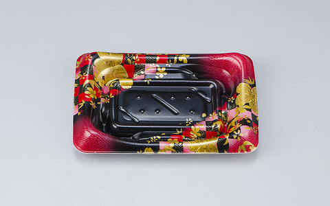 寿司容器 SFうま皿12L 花雅黒赤本体