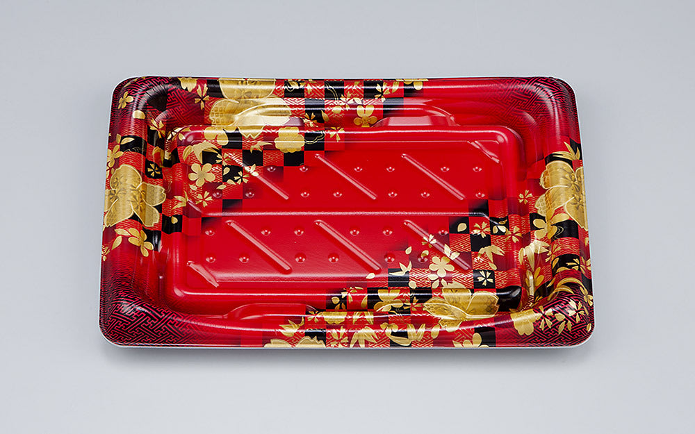 寿司容器 SFうま皿24 花雅赤本体