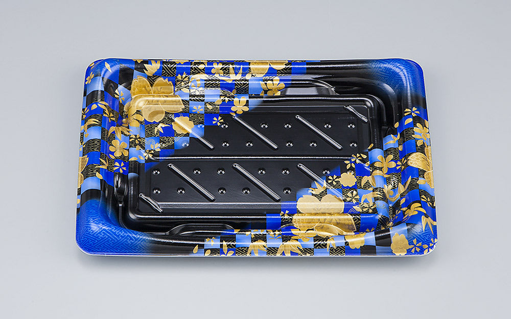 寿司容器 SFうま皿24 花雅青本体