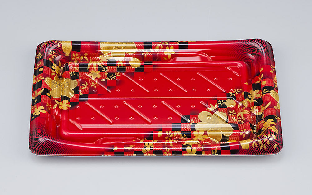 寿司容器 SFうま皿25 花雅赤本体