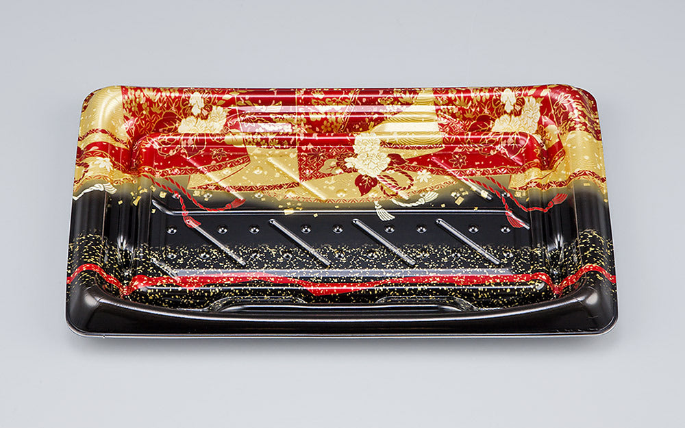 寿司容器 SFうま皿25 優赤本体