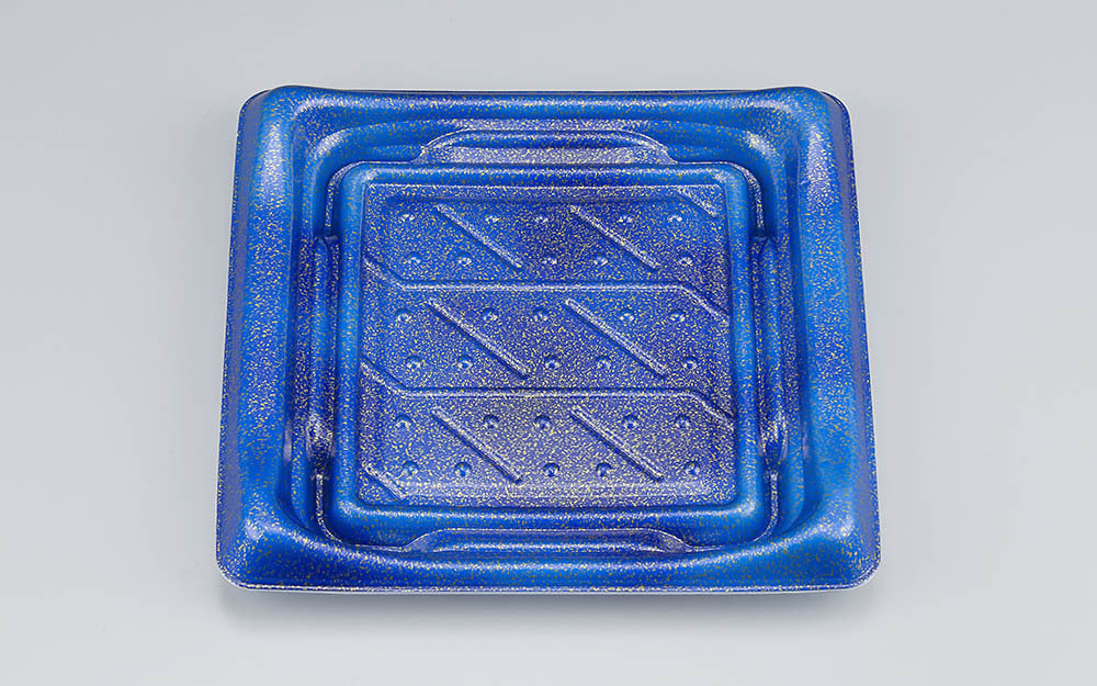 寿司容器 SFうま皿33 星雲青本体