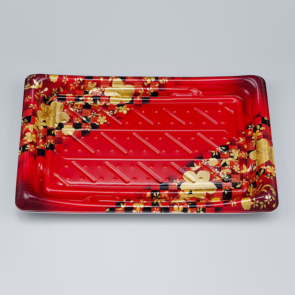 寿司容器 SFうま皿36 花雅赤本体