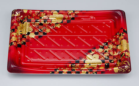 寿司容器 SFうま皿36 花雅赤本体