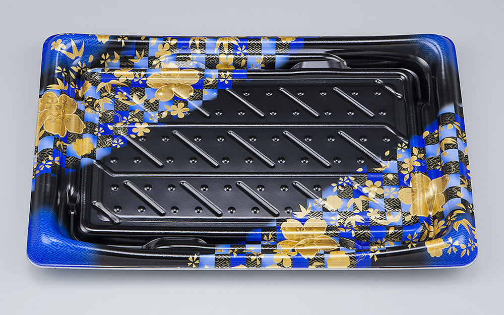 寿司容器 SFうま皿36 花雅青本体