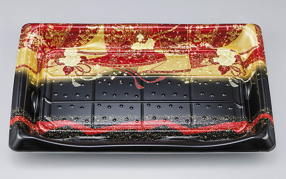 寿司容器 SFうま皿37 優赤本体