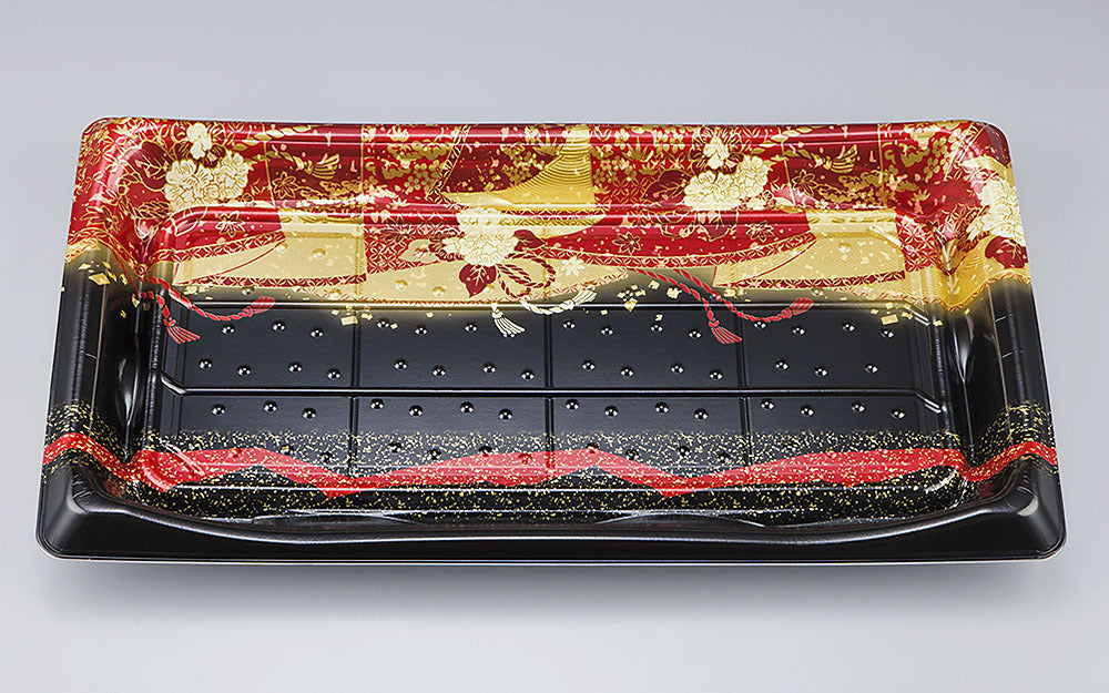 寿司容器 SFうま皿38 優赤本体