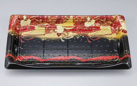 寿司容器 SFうま皿38 優赤本体