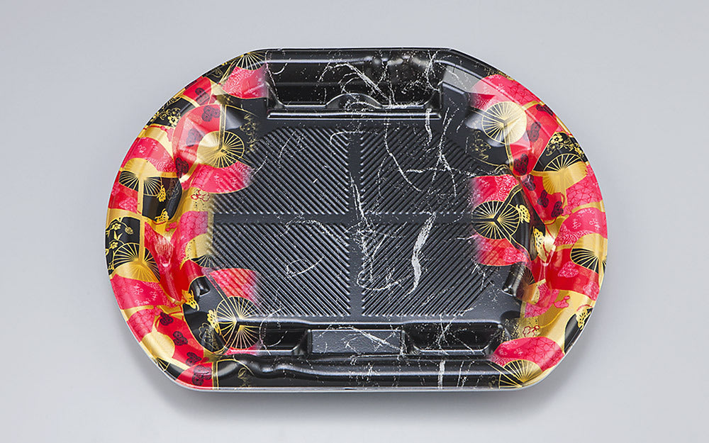 刺身容器 SF磯浜半月6平 吉祥扇本体