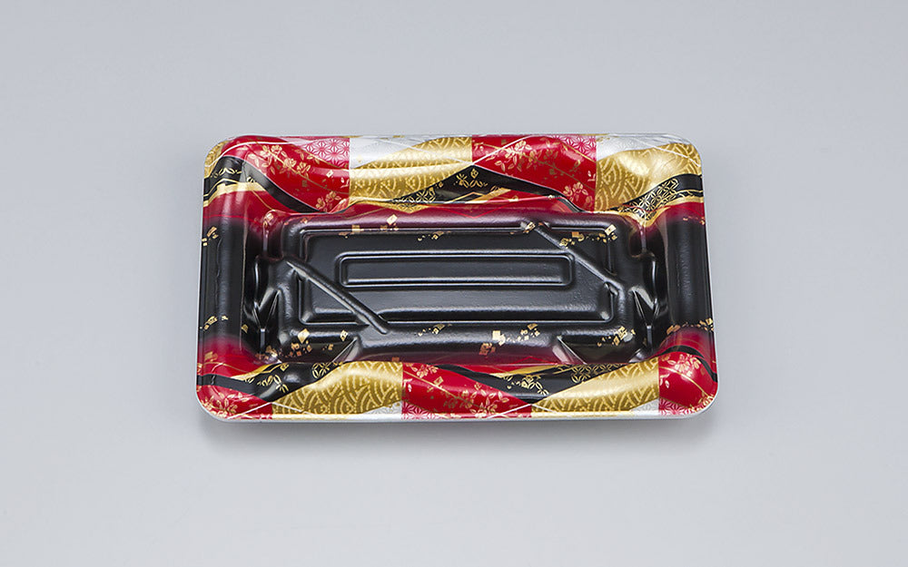 寿司容器 SF鮨板12L 菱紋赤本体