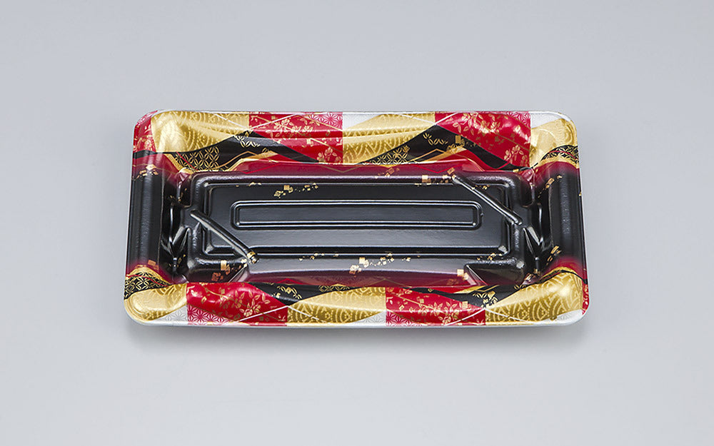 寿司容器 SF鮨板13 菱紋赤本体